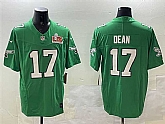 Men's Philadelphia Eagles #17 Nakobe Dean Green 2025 Super Bowl LIX Patch F.U.S.E. Throwback Vapor Untouchable Limited Stitched Jersey,baseball caps,new era cap wholesale,wholesale hats